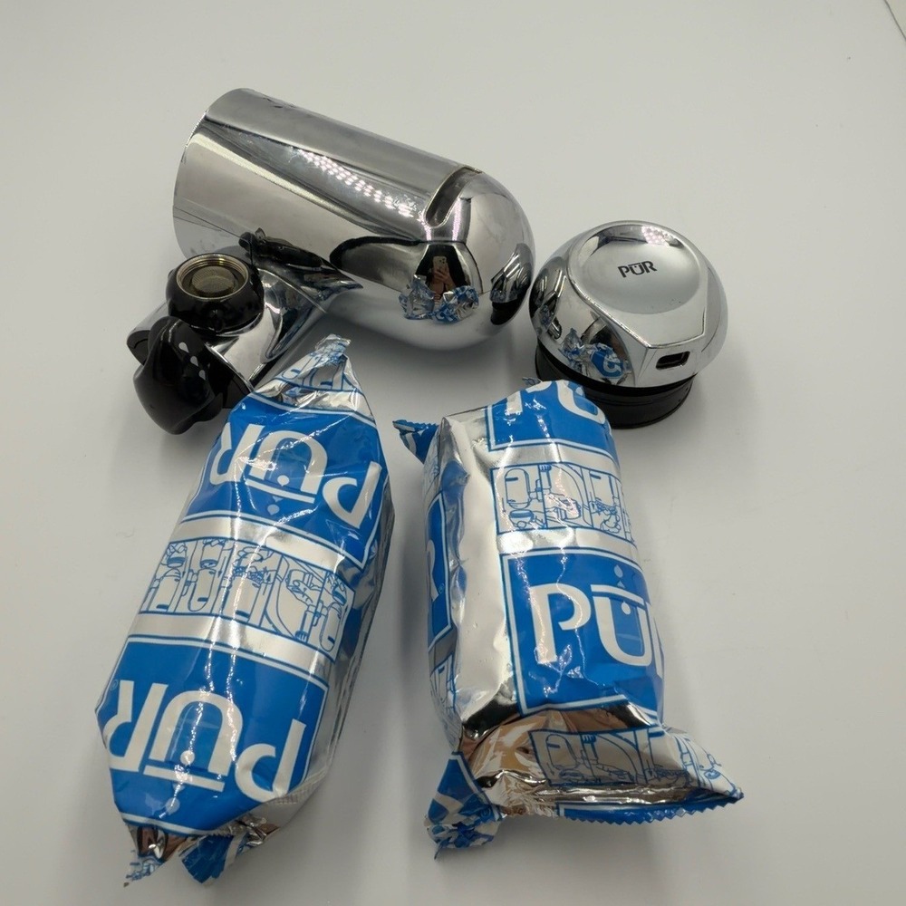 PUR FM-9400 Chrome Faucet Water Filter Mount + 2 new Filters